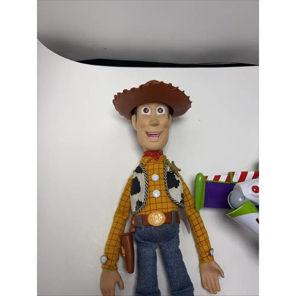 Thinkway Toys Talking Buzz & 1995 Woody Disney Toy Story Pull String Original